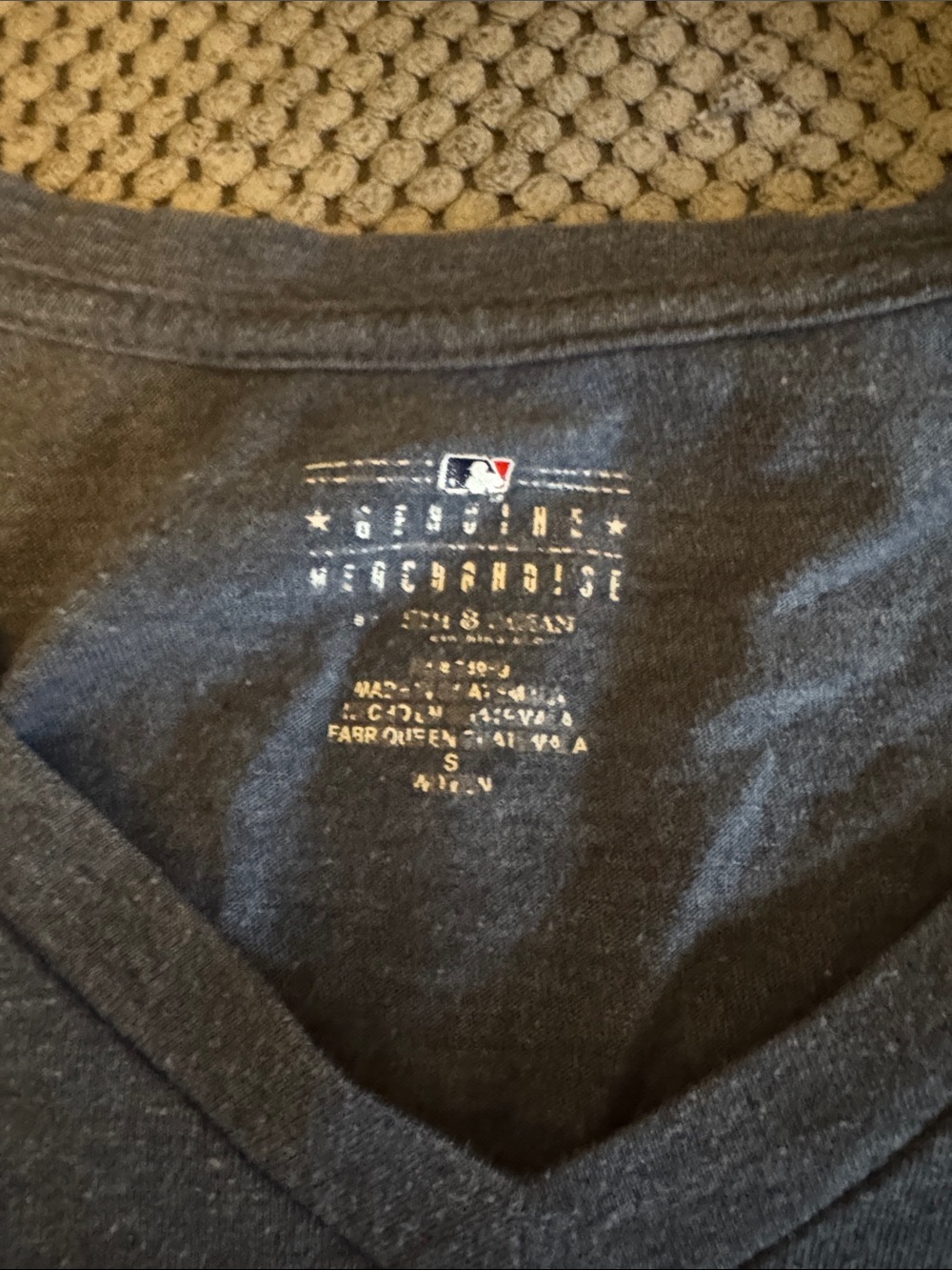 Genuine Merchandise Navy V-Neck 'Indians' Tee with Red Script - Picture 2 of 5